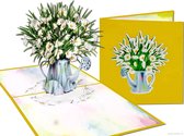 Popcards popupkaarten - Mooie bos margrieten in gieter Bloemen pop-up kaart 3D wenskaart