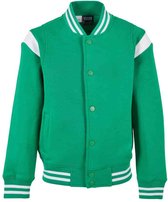 Urban Classics - Inset Coillege Sweat Kinder Jacket - Kids 146/152 - Groen/Wit