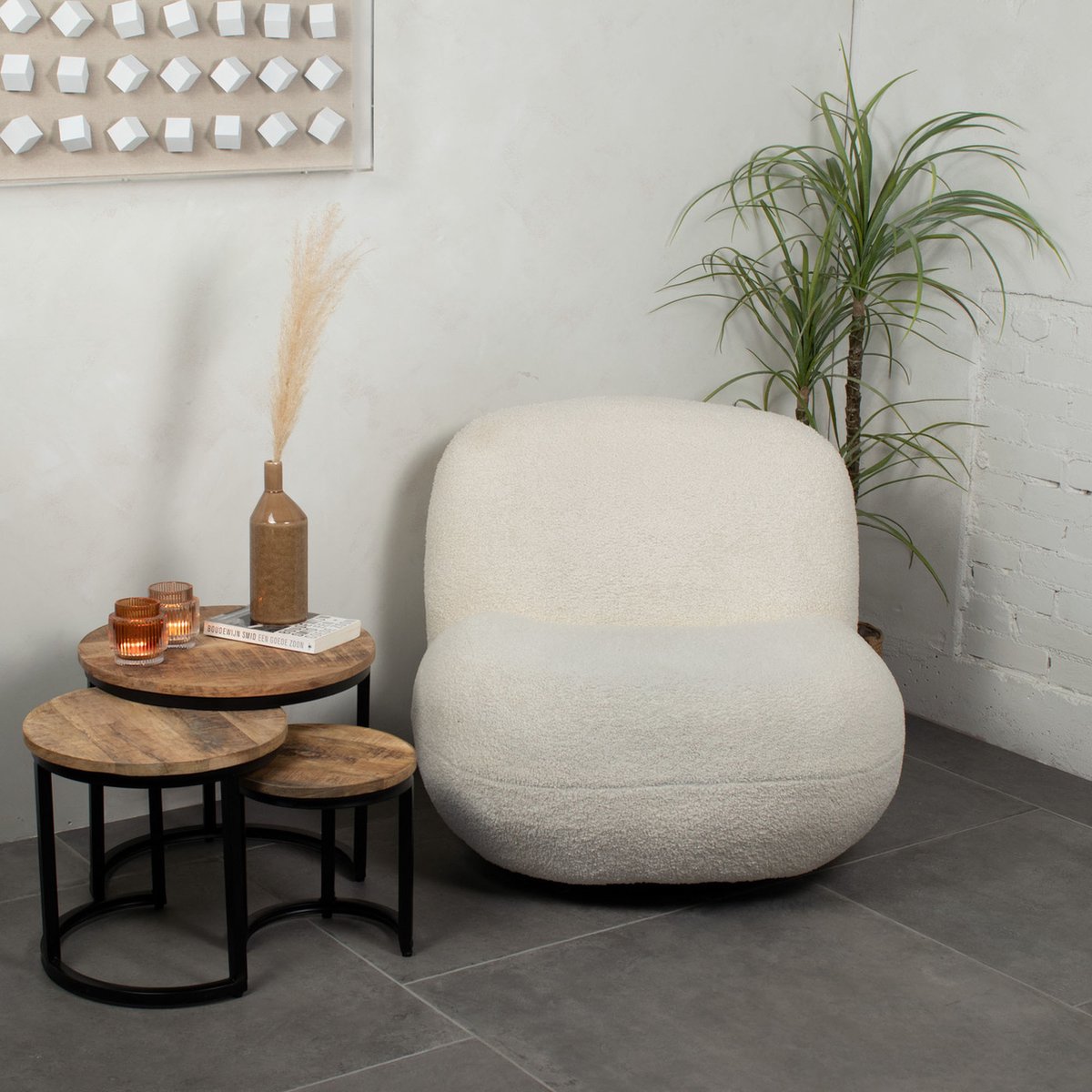 Ronde Salontafel - Mangohout - Set van 3 - Giga Meubel Salontafel Rond ...