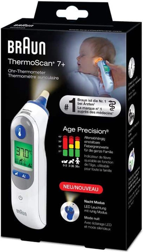 hoeveelheid verkoop Viool Ansichtkaart Braun Thermoscan 7 Oorthermometer met nachtmodus | bol
