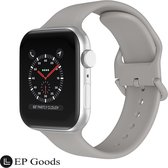 EP Goods - Bandje Geschikt voor Apple Watch Series 1/2/3/4/5/6/SE/7/8/Ultra en Ultra 2 - 42/44/45/49mm - Siliconen - Met Gesp Sluiting - Grijs
