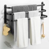Porte-serviettes Springos - Porte-serviettes Salle de bain - 49 cm - Zwart
