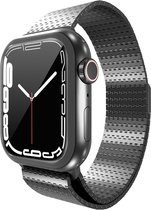 Strap-it Luxe Milanese band- Geschikt voor Apple Watch bandje - Series 1/2/3/4/5/6/7/8/9/SE/Ultra (2) - Zwart - RVS staal/metalen bandje met magneet - Milanees iWatch bandje voor maat: 42 mm 44 mm 45 mm 49 mm