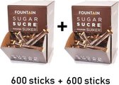 Fountain Suikersticks 4 gram, in dispenserdoos, 2 x 600 stuks