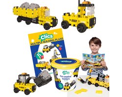 foto van Clics Builders 5-in-1 bouwblokken– DUURZAAM SPEELGOED gemaakt van GERECYCLEERDE kunststof- bouwset 5 in 1 - speelgoed 4,5,6,7,8 jaar jongens en meisjes- educatief speelgoed- Montessori speelgoed- constructie speelgoed