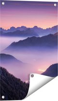 Gards Tuinposter Bergen Landschap in Itali� tijdens Zonsondergang - 40x60 cm - Tuindoek - Tuindecoratie - Wanddecoratie buiten - Tuinschilderij