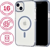 Tech21 Evo Crystal - iPhone 14 Plus hoesje - Schokbestendig telefoonhoesje - Geschikt voor MagSafe - Transparant/Blauw - 4,9 meter valbestendig - Flexshock