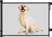 HiPet® Oprolbaar Traphekje / Veiligheidshek - Hondenhek / Dierenhek - tot 120 cm - Zwart