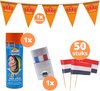 Pakket 1 - Oranje haarspray (1x) - Oranje vlaggenlijn (1x) - NL vlag schmink (1x) - 50x NL Prikker