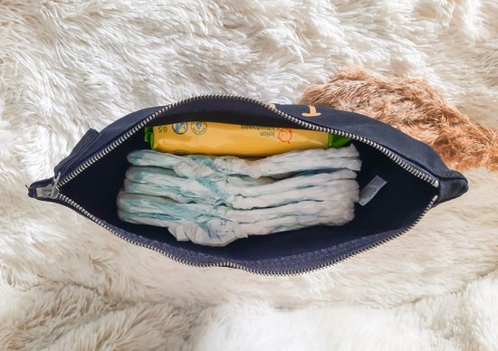 Organizer - Luiers - Etui - Luiertas - Verschoningsdoekjes - Baby - Opbergtas - Katoen - Zwart - Goud - Kraamcadeau van Merkloos — afbeelding 2
