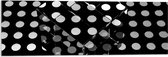 Acrylglas - Doorzichtige Kubus op Ondergrond van Witte Stippen op Zwarte Ondergrond - 90x30 cm Foto op Acrylglas (Met Ophangsysteem)