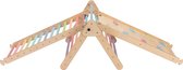 KateHaa Houten Klimdriehoek met Ladder en Klimwand Pastel - Klimrek - Houten Montessori Speelgoed