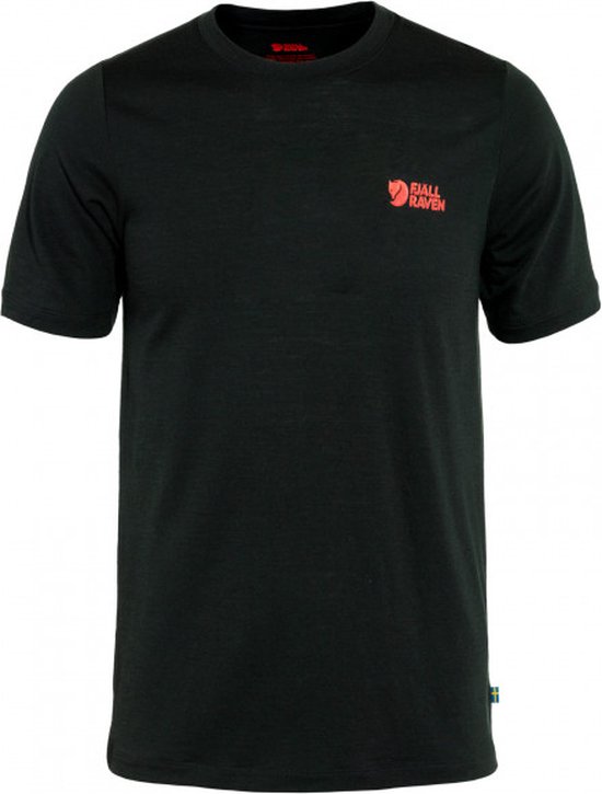 FJALLRAVEN Abisko wool logo ss - T-shirt - men - black - S