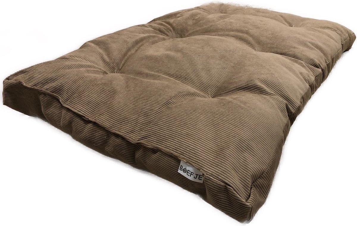 Boefje Hondenkussen Rib - 70 x 100 cm - Taupe