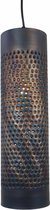 Hanglamp cilinder Forato | 1 lichts | bruin / zwart | metaal | Ø 12 cm | in hoogte verstelbaar tot 160 cm | eettafel / woonkamer lamp | modern / sfeervol design