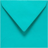 100x enveloppes pour carte de voeux de luxe Faux carré 125x140 mm - 12.5x14. 0 cm - 105 grammes Turquoise