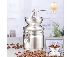 Handmatige koffiemolen - Koffie Bonenmaler met verstelbare standen - Handkoffiemolen van sterk RVS - Koffiemaler met schijven