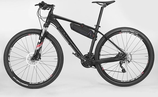 Sacoche de cadre Longus pour vélo - Étanche - VTT - Vélo de course - Crème