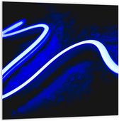 PVC Schuimplaat- Blauwe Golvende Streep (Niet Lichtgevend) - 100x100 cm Foto op PVC Schuimplaat