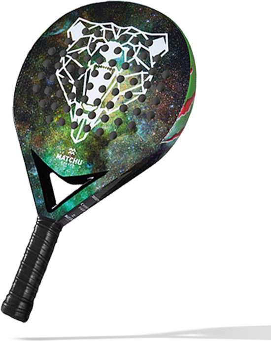Matchu Sports - Padel Racket - Bear - Padel - Padelrackets - Rond - Carbon - Groen - Incl. padel tas