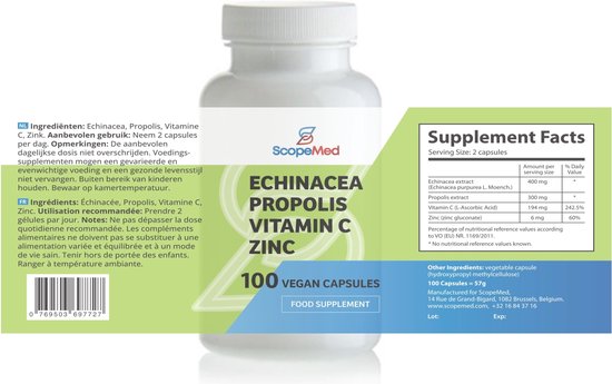 Echinacea + Propolis + Vitamin C + Zinc