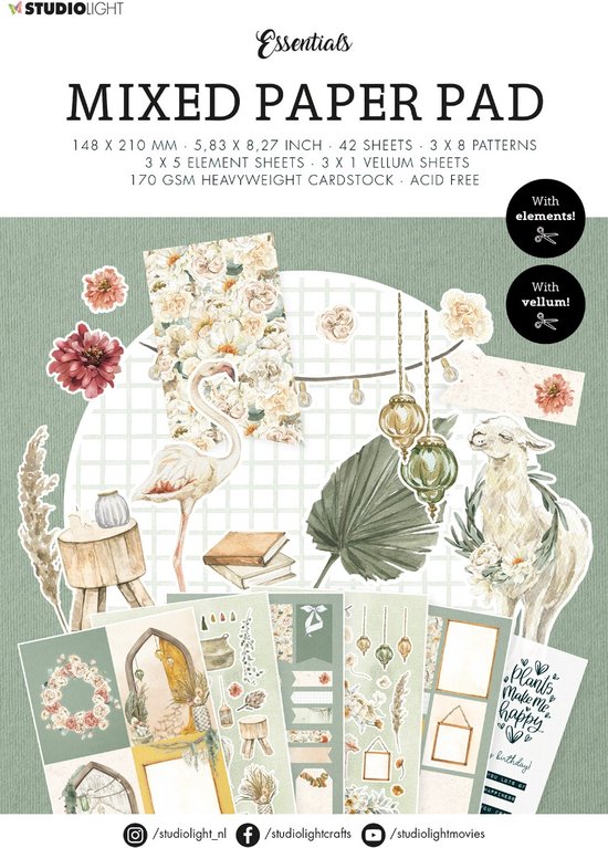 Studio Light Mixed Paper Pad Essentials nr.20 SL-ES-MPP20 A5 (02-23) | bol