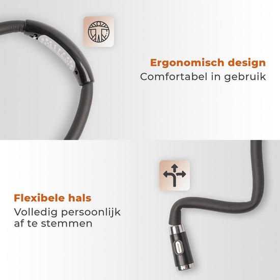 Neklamp - Nekleeslamp - Neklampje voor haakwerk - Boeklamp - Boeklampje - Leeslamp - Leeslampje voor boek - Inclusief batterijen - Zwart van The Reading Room — afbeelding 2