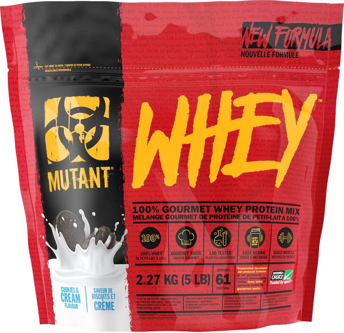Goedkoopste Mutant Whey - Eiwitpoeder / Eiwitshake - 2270 gram - Cookies & Cream