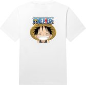 One Piece Luffy T-shirt Big Smile wit Maat M
