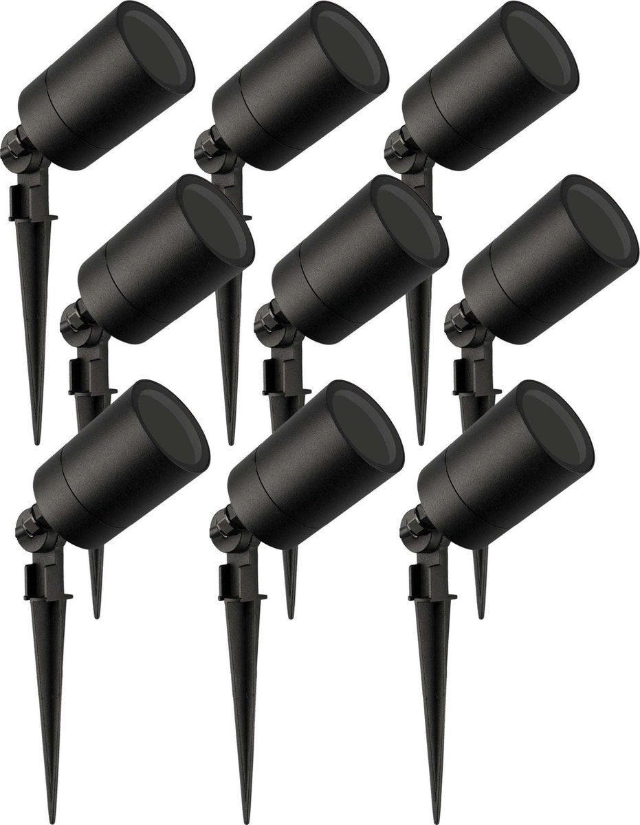 Ledvion - 9X LED Spotlight - GU10 - Zwart - 5W - IP65