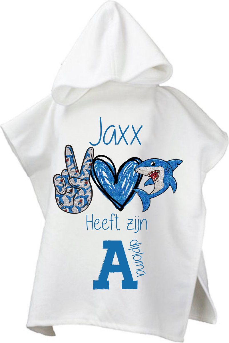 Strandponcho met naam kind-heeft zijn a diploma-jongens-cadeau afzwemmen-poncho handdoek voor kinderen met capuchon-zwemponcho-badcape