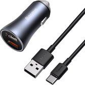Chargeur voiture Baseus , 2x USB, 40W + câble USB vers USB-C 1m (gris) TZCCJD-A0G