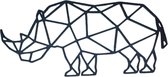 Djemzy - muurdecoratie woonkamer - wanddecoratie - hout - dieren - geometrisch - neushoorn - zwart - 6 mm mdf