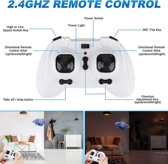 4DRC V8 Mini-Drone Voor Kinderen - RC Quadcopter Met 3 Batterijen En 3D-Flips
