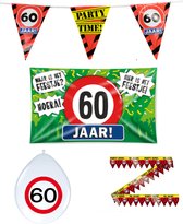 60 jaar verjaardag versiering pakket verkeersbord incl. Gevelvlag | 60 jaar versiering | 60 jaar feestje