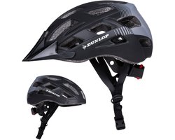 Dunlop Fietshelm - Mountainbike Helm - Maat L - Verstelbaar 58-61cm - LED Verlichting - Zwart