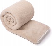Wollen Deken 160x200cm 100% zuivere Australische Merino scheerwol OnceDoce® 460 g/m² Woolmark-certificaat – Warm Ademend Zacht – Wasbaar – Beige