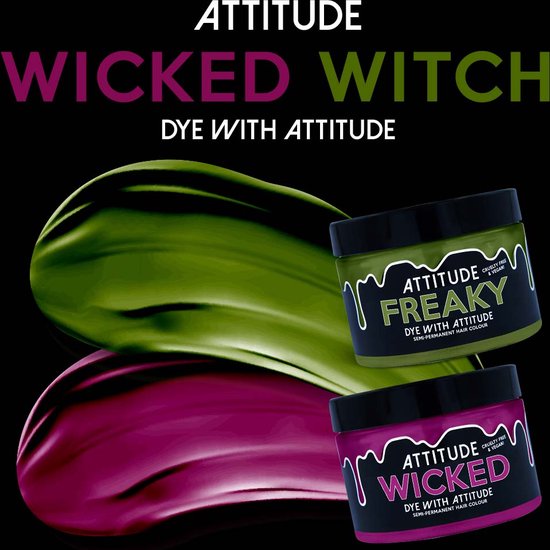 Attitude Hair Dye - WICKED WITCH Duo Semi permanente haarverf combi ...
