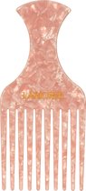 Light Pink Shimmer Curl Comb Large - Wide Afro Comb - Haarkam met brede tanden Limited Edition