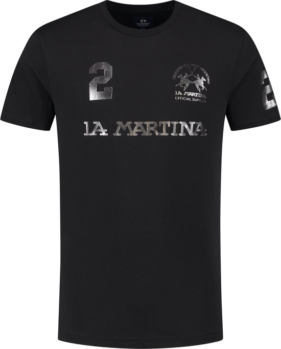 La Martina Black Cotton Men's T-Shirt