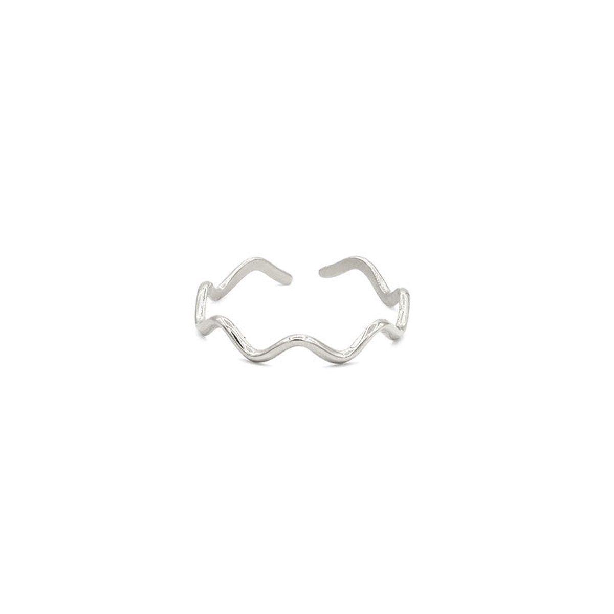 Mint15 Verstelbare ring 'Waves' - Zilver RVS/Stainless Steel