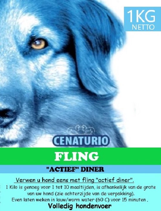 Cenaturio Fling - honden droogvoer - 1 KG - alle honden die zeer actief zijn en / of actief getraind worden