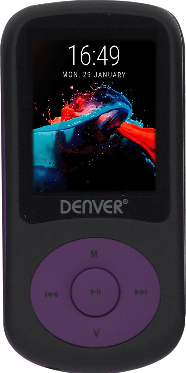 Denver MP3 / MP4 Speler - 4GB - Incl. Oortjes - Uitbreidbaar tot 128GB - Voice Recorder - Dictafoon - MPG4094NR- Paars