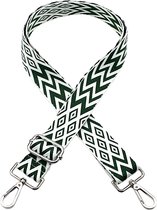 Schouderband voor Tas - Draagband Zigzag - 4 cm - Groen