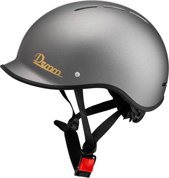 DEMM E-Rider Speed pedelec helm - Elektrische fietshelm - Snorscooter, Snorfiets, E-Bike, Step en Skate helm - vrouwen en mannen - M - Titanium - Gratis helmtas