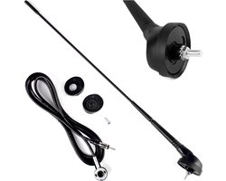 Amio Universele Auto Antenne met Voet – 40cm, 5mm, 2,3m Kabel