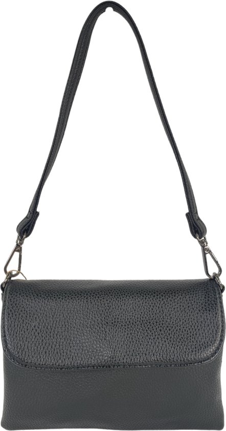 Flora&Co - klein handtasje/crossbody - korte en lange riem - zwart