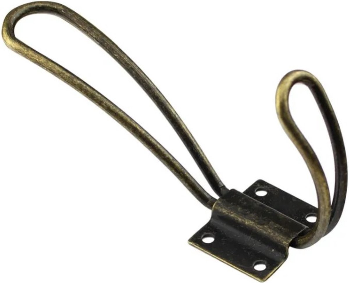 FSW-Products - Kapstokhaak - Brons - 1 Stuk - Lengte 140mm - Ophanghaken met Schroeven - Deurhaken - Ophanghaak - Kapstok - Kledinghaak - Metalen Haken - Muurhaak