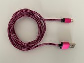 Datakabel ,USB to Micro-USB, 1m ,textil roze