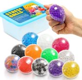 12 anti-stressballen om te kneden, kleurrijke knijpbal met waterparels voor decompressie, ADHD, volwassenen en kinderen